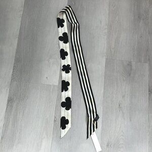 LOST PATTERN NYC x SEPHORA 100% SILK BLACK WHITE FLORAL HEADBAND SCARF NWT